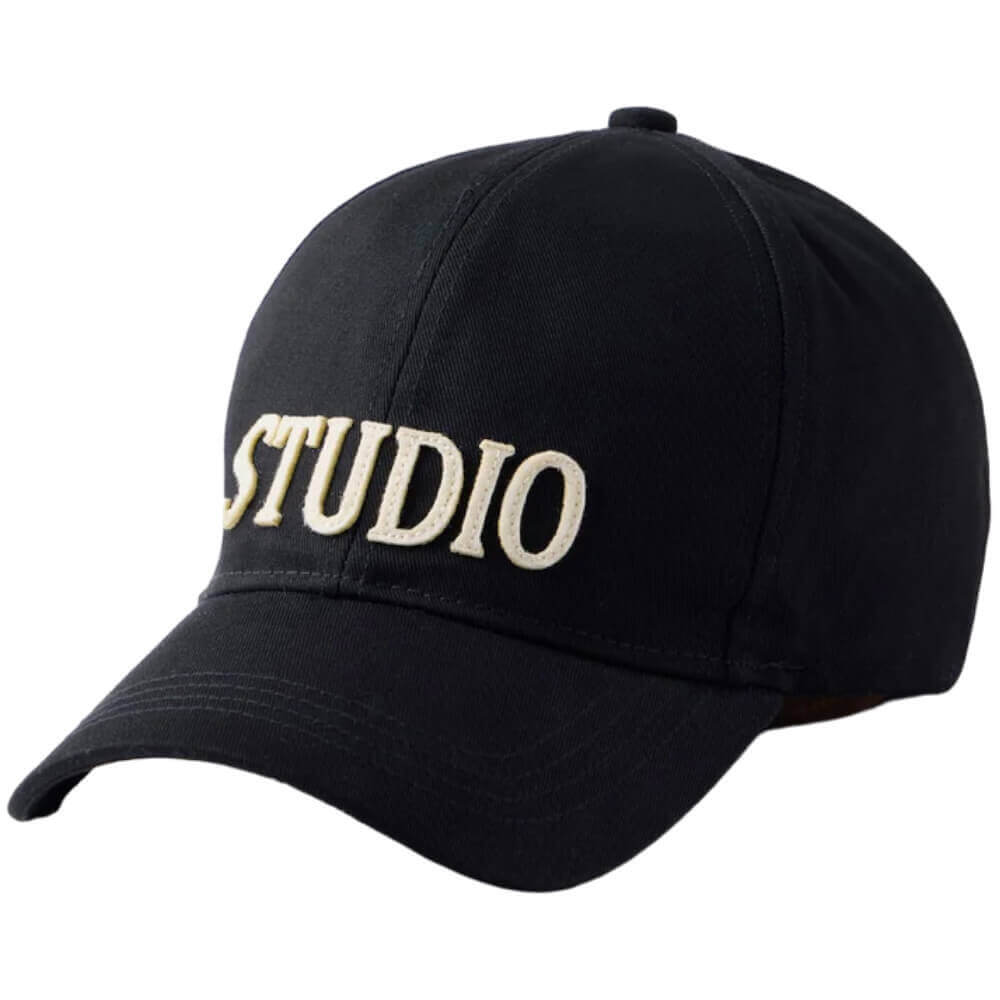 Mint Velvet Black Cotton Studio Logo Cap